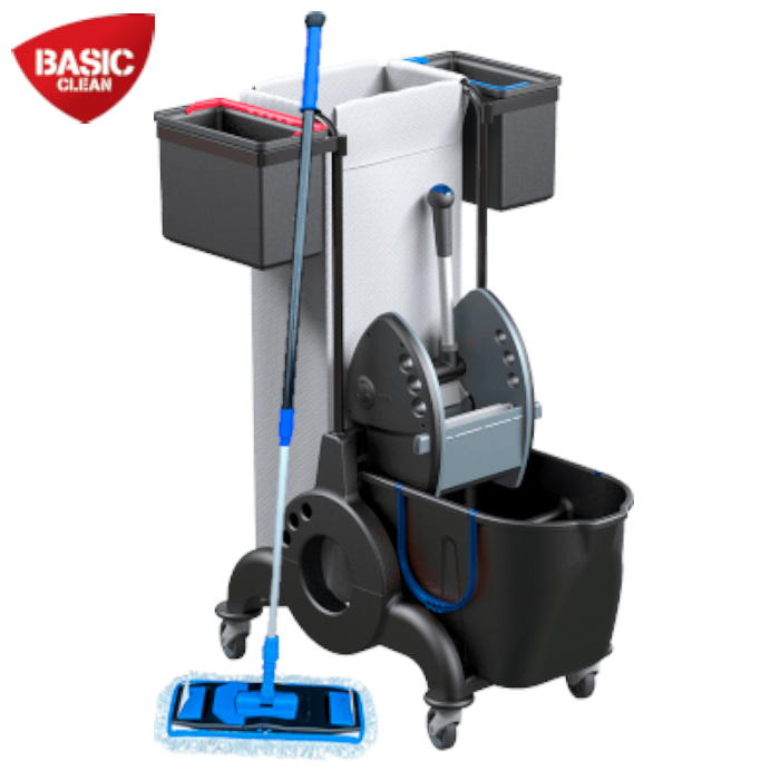 KOMPLET PROFESSIONEL RENGØRINGSVOGN - Fra BasicClean.dk