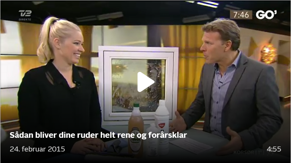 Se rengøringsekspert Louise på TV2 fortælle om vinduesvask